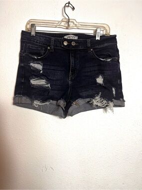 Women's Dark Wash Distressed Denim Shorts size XL